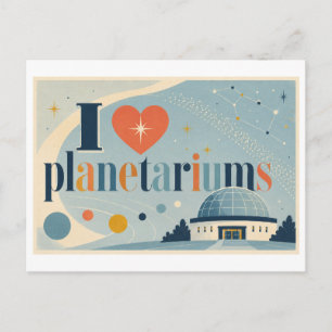 "Ich [Herz] Planetarien" Postkarte