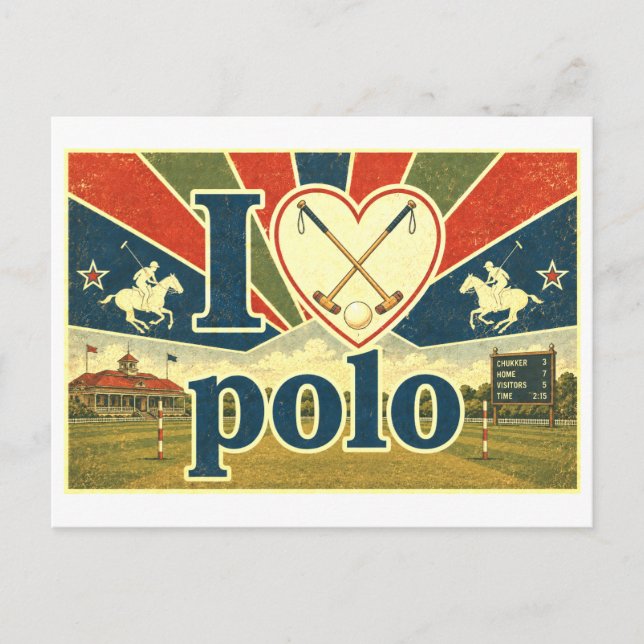 "Ich [Herz] Polo" Postkarte (Vorderseite)