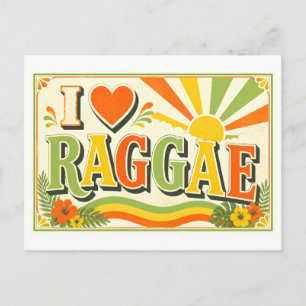 "Ich [Herz] Raggae" Postkarte
