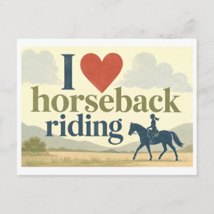 "Ich [Herz] Reiten" Postkarte