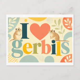 "Ich [Herz] Rennmäuse" Postkarte