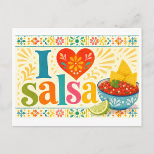 "Ich [Herz] Salsa" Postkarte