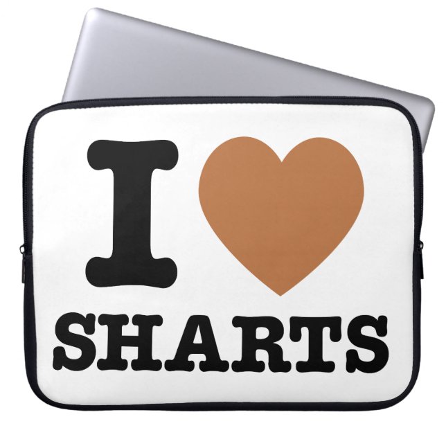 Ich Herz Sharts Funny Icon Grafik Laptopschutzhülle (Vorderseite)