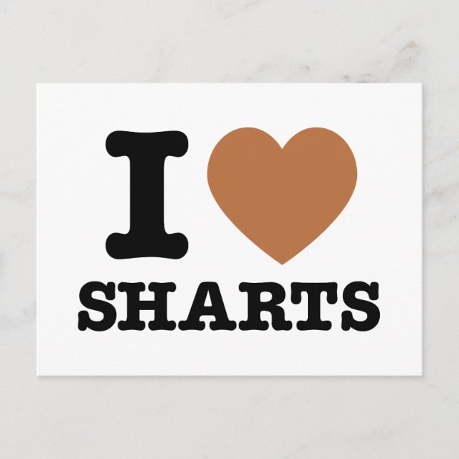 Ich Herz Sharts Funny Icon Grafik Postkarte (Vorderseite)