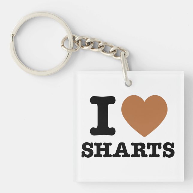 Ich Herz Sharts Funny Icon Grafik Schlüsselanhänger (Vorderseite)