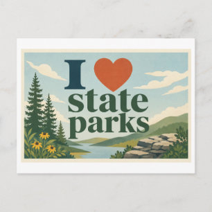 "Ich [Herz] Staatsparks" Postkarte