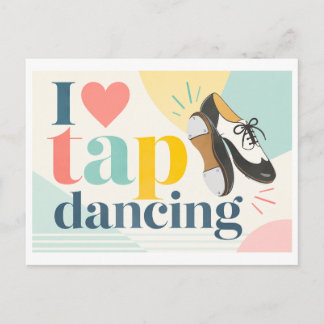 "Ich [Herz] Tap Dance" Postkarte