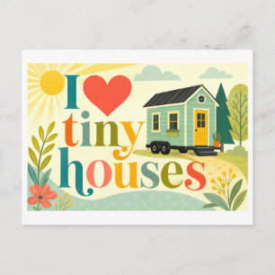 "Ich [Herz] Tiny Houses" Postkarte