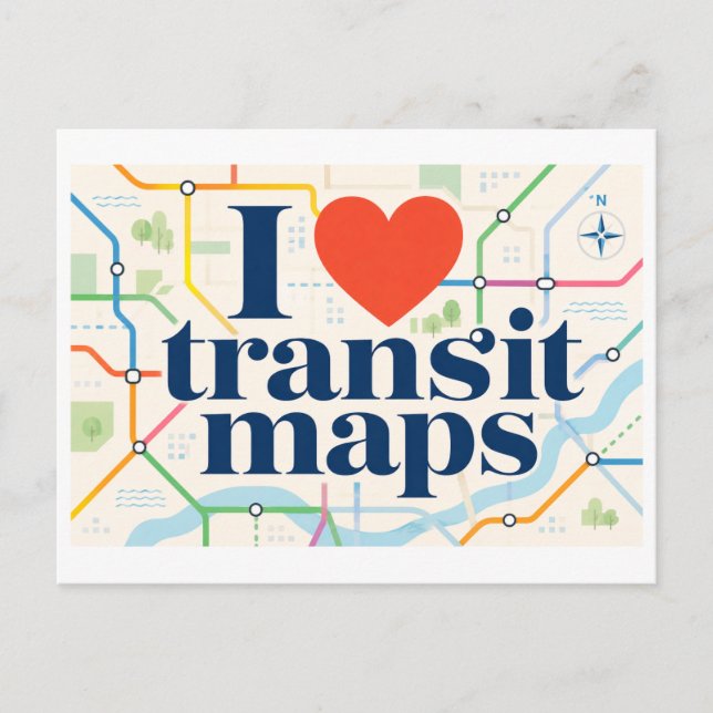 "Ich [Herz] Transit Karten" Postkarte (Vorderseite)