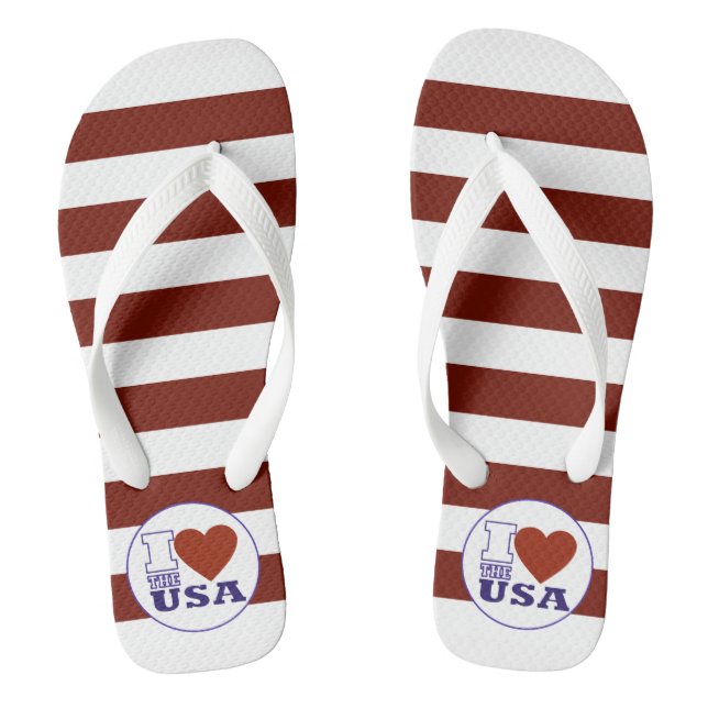 Ich "Herz" USA Flip Flops (Fußbett)