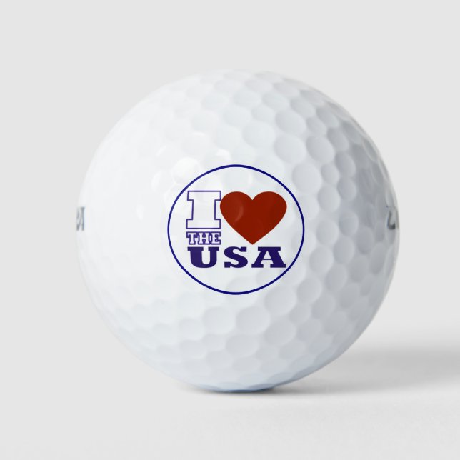 Ich "Herz" USA Golfball (Vorderseite)