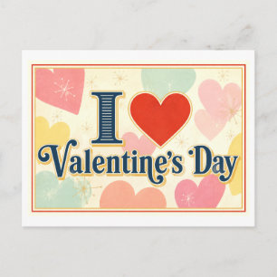 "Ich [Herz] Valentinstag" Postkarte