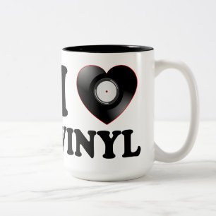 ICH HERZ VINYL ZWEIFARBIGE TASSE