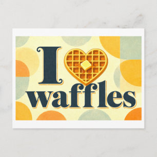 "Ich [Herz] Waffeln" Postkarte
