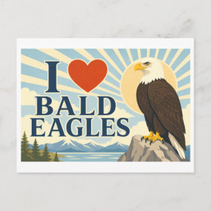"Ich [Herz] Weißkopfseeadler" Postkarte