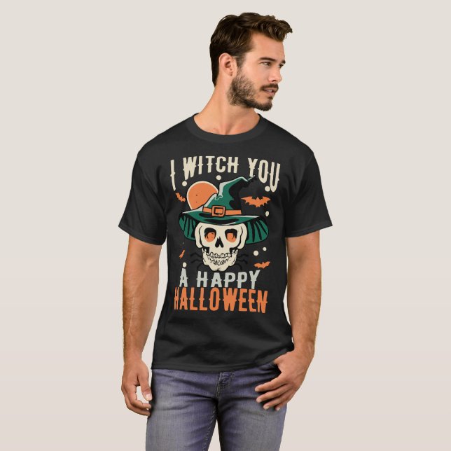 Ich Hexe dir ein glückliches Halloween T-Shirt (Vorne ganz)