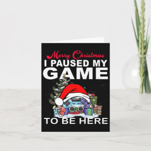 Ich hielt mein Spiel an, um froh Weihnachten Premi Karte