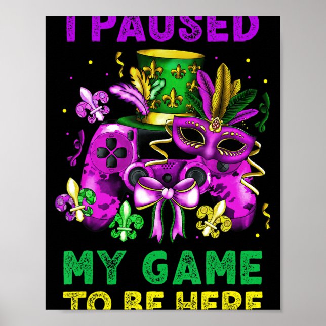 Ich hielt mein Spiel an, um hier Video Game Beads  Poster (Vorne)