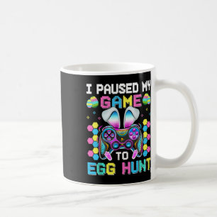 Ich hielt mein Spiel an, um Videospiel-Jagd auf Ei Kaffeetasse