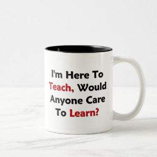 Ich hier sind zu unterrichten, würde jemand sich zweifarbige tasse