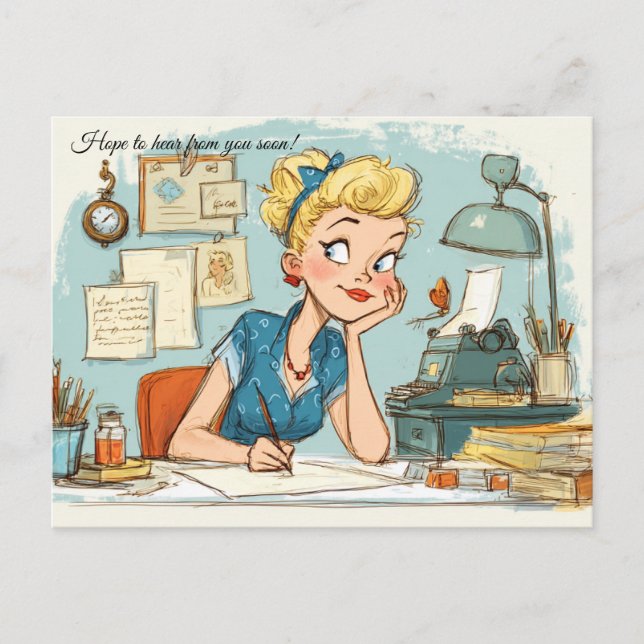 Ich hoffe, bald von Ihnen zu hören! Postkarte (Vorderseite)