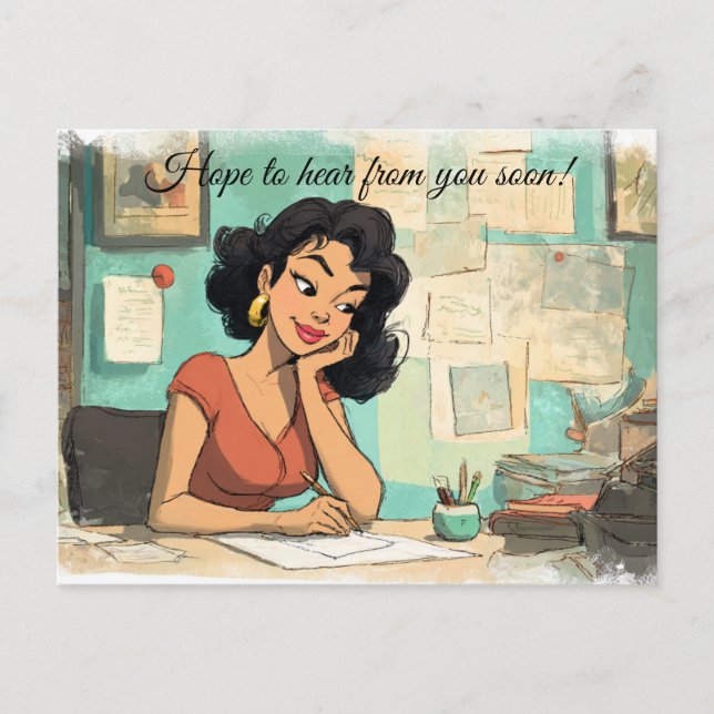 Ich hoffe, bald von Ihnen zu hören! Postkarte (Vorderseite)