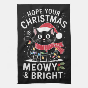 Ich hoffe, dein Weihnachten ist miauzend und hell Geschirrtuch
