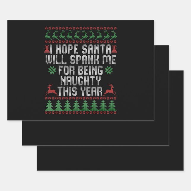Ich hoffe, der Weihnachtsmann wird mich dafür befl Geschenkpapier Set (Set)