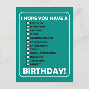 Ich hoffe, du hast... Geburtstag Postkarte