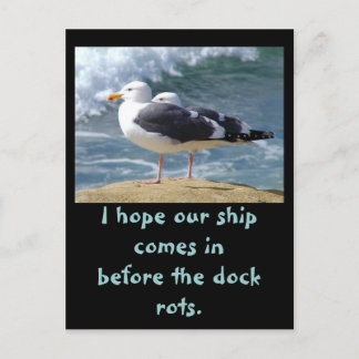 Ich hoffe, unser Schiff kommt vor.. Postkarte