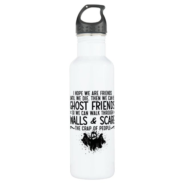 Ich hoffe, wir sind Freunde Ghost Jäger paranormal Edelstahlflasche (Vorderseite)