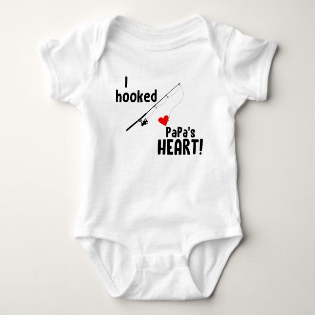 Ich hooked PaPaPas Herzfischen Baby Strampler (Vorderseite)