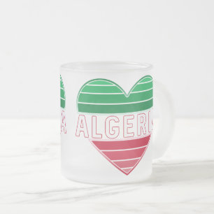 Ich höre Algerien, strahlende Flaggenfarben Mattglastasse