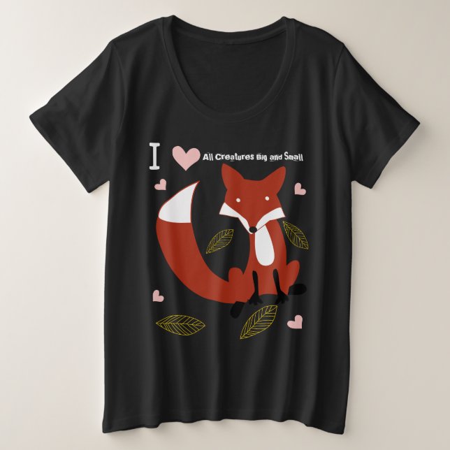 Ich höre alle Kreaturen groß und klein Große Größe T-Shirt (Design vorne)