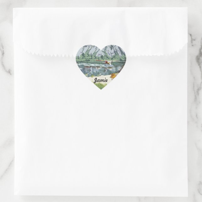Ich höre Angeln Herz-Aufkleber (Tasche)