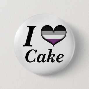 Ich höre asexuelles Cake Ace Pride Flag Design Button