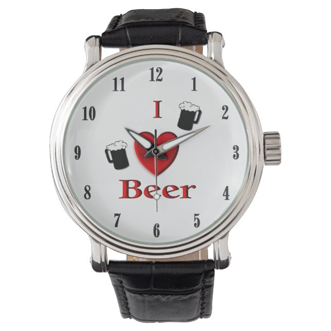 Ich höre Bierdesign Armbanduhr (Vorderseite)