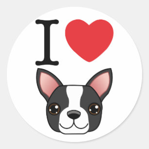 Ich höre Boston Terriers Runder Aufkleber