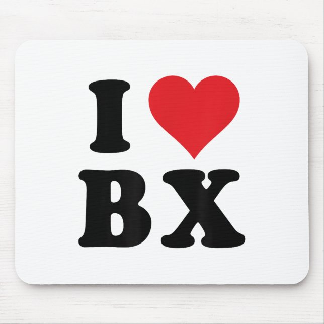 Ich höre Bx-Initialen I Liebe B.x. Mousepad (Vorne)