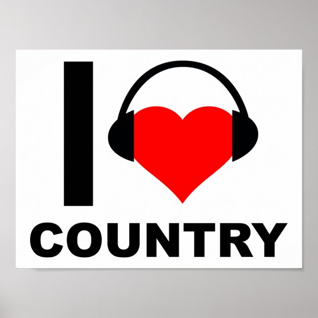 Ich höre Country Funny Poster (Vorne)