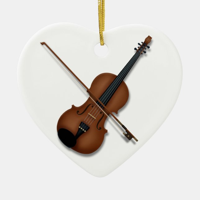 Ich höre das bezaubernde Musikinstrument der Geige Keramik Ornament (Vorne)