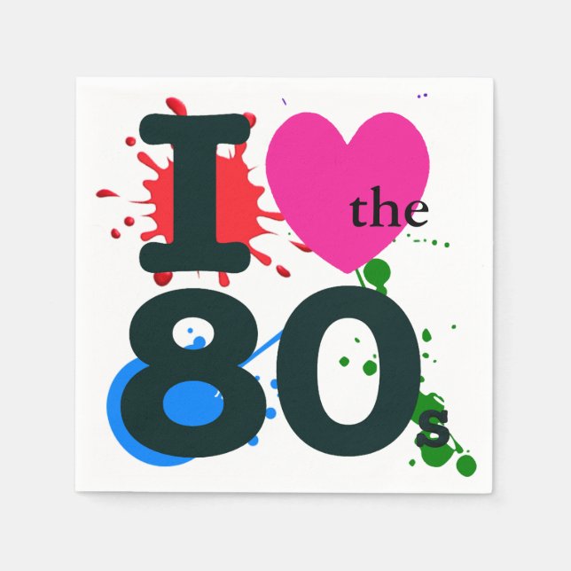 Ich höre den 80er Cocktail Napkin Serviette (Vorderseite)