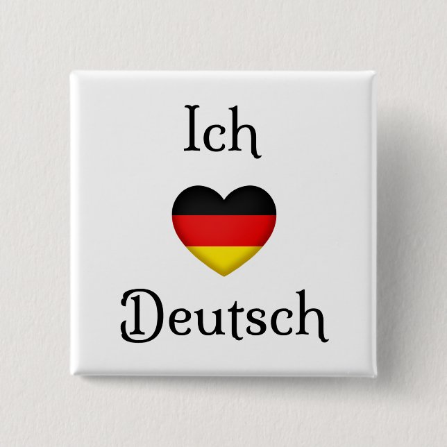 "Ich höre Deutsch" Lieblings-Sprachschulfach Button (Vorderseite)
