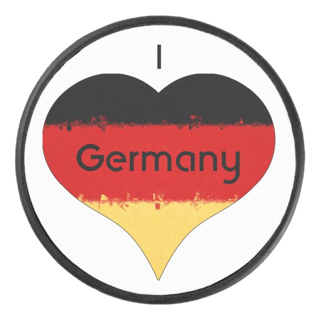 Ich höre deutsche Flagge Eishockey Puck (Vorderseite)