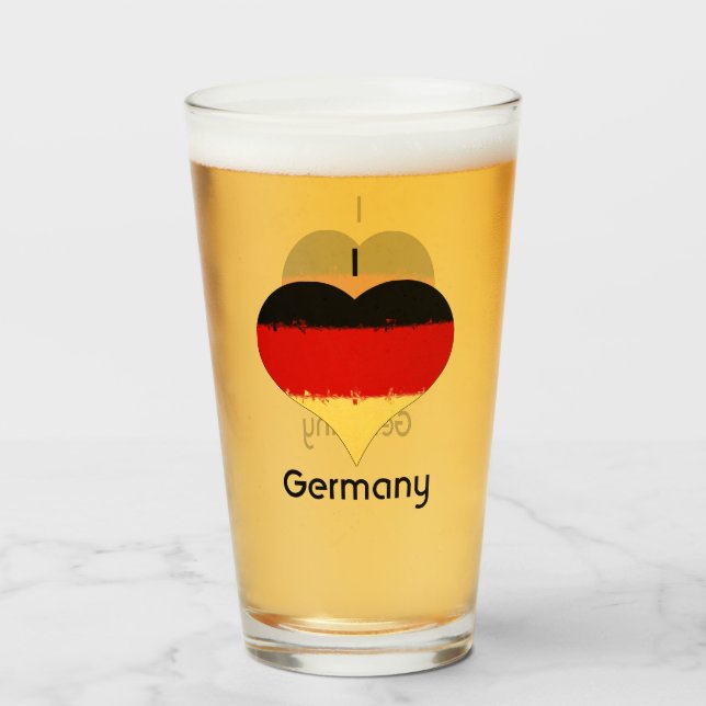 Ich höre deutsche Flagge Glas (Rückseite (gefüllt))