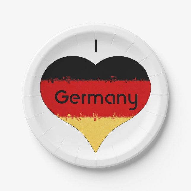 Ich höre deutsche Flagge Pappteller (Vorderseite)