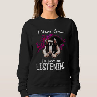 Ich höre dich Boston Terrier Ich höre einfach nich Sweatshirt