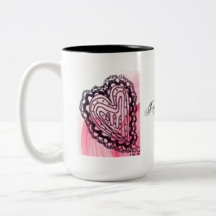 Ich höre dich Extravagante rote Herzen Zweifarbige Tasse
