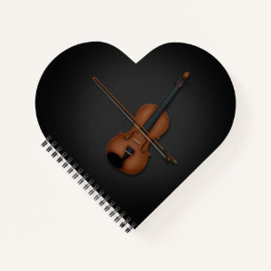 Ich höre die Geige Charming Klassische Musik Black Notizbuch