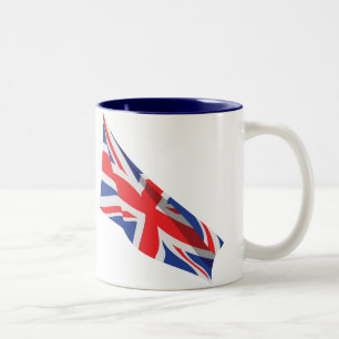 Ich höre die Jack Flag Flag UK/Union Zweifarbige Tasse